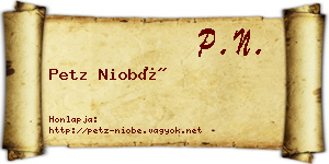 Petz Niobé névjegykártya